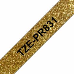 Brother TZE-PR831 label-making tape Black on gold (Brother TZePR831 - lamineret bÃ¥nd - 1)