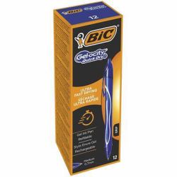 BIC Gel-ocity Quick Dry Blue Clip-on retractable ballpoint pen Medium 12 pc[s] (Bic Pack of 12 Gel-ocity Quick Dry Gel Retractable Rollerball Pen Blue)