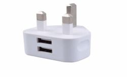 Microconnect PETRAVEL36 electrical power plug White (Dual USB charger 2.1 A UK - DC 5V, 2.1A, White charges up - to two smartphones, cameras and other USB devices simultaneously - Warranty: 300M)