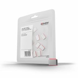 Lindy USB Type C Port Blockers [Without Key] - Pack of 10, Pink (USB TYPE C PORT BLOCKERS - 9WITHOUT KEY]-PACK OF 10 PINK)