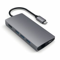 Satechi Multi-Port Adapter V2 Dock st. USB 3.2 Gen 1 [3.1 Gen 1] Type-C Grey 