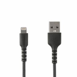 StarTech.com 3 foot [1m] Durable Black USB-A to Lightning Cable - Heavy Duty Rugged Aramid Fiber USB Type A to Lightning Charger/Sync Power Cord - Apple MFi Certified iPad/iPhone 12 (3FT/1M DURABLE...