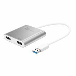 j5create JUA365 USB™ 3.0 to Dual HDMI Multi-Monitor Adapter, Silver (While Stocks Last - J5 Create JUA365 USB 3.0 to Dual HDMI Multi-Monitor Adapter [1Year warranty])