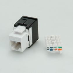 VALUE Keystone Jack, Cat.6, RJ-45, unshielded, 180°, toolless white (KEYST KAT6/KL.E.UNGESCHIRMT - WERKZEUGLOS.WEISS)