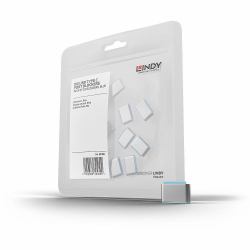 Lindy USB Type C Port Blockers [Without Key] - Pack of 10, Blue (port dust cover 10 pc[s] - 40466, Blue, 10 pc[s] - Warranty: 24M)