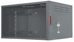 Intellinet Network Cabinet - Wall Mount Secure, 6U, 450mm Depth, Black, Assembled, Max 30kg, 19",...