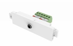 Vision TC3 3.5MM/V2 socket-outlet White (Modular AV faceplate component - 3.5 mm minijack module - for use with stereo audio cable - pass-through terminal on rear - tip ring sleeve - bare-wire phoe...