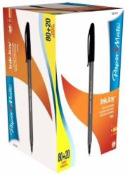 Papermate Inkjoy 100 Black Stick ballpoint pen Medium 100 pc[s] (Paper Mate S0977410 Inkjoy 100 Capped with a Medium Tip Black Ink Box of 100)