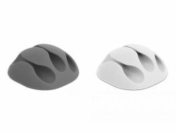 DeLOCK 18297 cable organizer Cable holder Desk/Wall Grey,White 6 pc[s] (Delock with 3 feed-throughs - kabelhol)