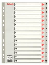 Esselte 100131 tab index Numeric tab index Polypropylene [PP] Grey (Esselte register PP A4 1-15 grÃ¥)