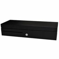 apg Solutions ECD460B-BLK cash drawer Manual cash drawer (460 MM FLIP LID DRAWER BLACK - PLASTIC INSERT W MLOCK LID CABL)