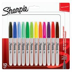 Sharpie 2065404 permanent marker Multicolour 12 pc[s] (Sharpie 2065404 Permanent Markers 0.9mm Fine Point 12 Assorted Colours)