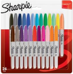 Sharpie 2065405 marker 24 pc[s] Fine/Bullet tip Multicolour (Sharpie 2065405 Permanent Assorted colour Markers Fine Point Pack of 24)