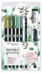 Tombow WCS-GR rollerball pen Stick pen (Tombow Watercoloring-Set "Greenery", 1)