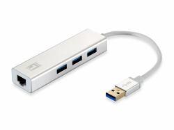 LevelOne Gigabit USB Network Adapter, USB Hub 
