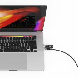 Compulocks Ledge Lock Adapter for MacBook Pro 16" [2019] with Combination Cable Lock Silver (Ledge Security Lock with CBL - The Ledge Security Lock Slot - Adapter with Combination lock for Macbook ...