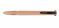 Zebra Pen 4-Colour (Zebra Z-Grip Rose Gold Ballpoint Barrel 4 Colour Pen Ink Box 10)