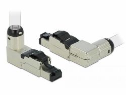 DeLOCK RJ45 Plug field assembly Cat.6A metal angled (RJ45 Stecker feldkonfektionierbar Cat.6A Metall gewinkelt)
