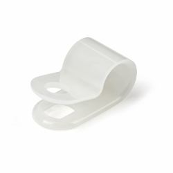 StarTech.com 100 Pack Screw Mount Cable Clamps - Medium 6.35mm Bundle Cable Fastener/Holder - R-Type Single Reusable Nylon Clip - Screw Down Ethernet Cord Management Clamp - UL/94V-2 Rated - TAA (1...
