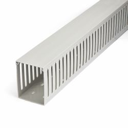 StarTech.com Open Slot Cable Management Raceway with Cover, 3"[75mm]W x 3-7/8"[10cm]H - 6.5ft[2m] length - 1/4"[8mm] Slots, PVC Network Cord Hider/Wall Wire Duct, Max 240 Cables, UL Listed - TAA (S...