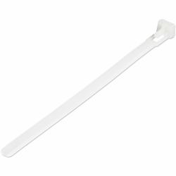 StarTech.com 6"[15cm] Reusable Cable Ties - 1/4"[7mm] wide, 1-3/8"[35mm] Bundle Dia. 50lb[22kg] Tensile Strength, Releasable Nylon Ties, Indoor/Outdoor, 94V-2/UL Listed, 100 Pack - White (100 PACK ...