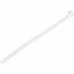 StarTech.com 8"[20cm] Reusable Cable Ties - 1/4"[7mm] wide, 1-7/8"[50mm] Bundle Dia. 50lb[22kg] Tensile Strength, Releasable Nylon Ties, Indoor/Outdoor, 94V-2/UL Listed, 100 Pack - White - TAA (100...