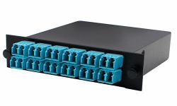 AddOn Networks ADD-3BAYC2MP12LCDM3 network equipment chassis Black, Blue (Addon Cassette for 3-Bay Patch Panel; 2 MPO In; 24 LC Duplex Out; Multi-mode Duplex OM3 [Lifetime warranty])