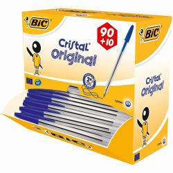 BIC Cristal Blue Stick ballpoint pen Medium 100 pc[s] (BIC Cristal Blue Medium Ballpoint Pen Pack of 100)