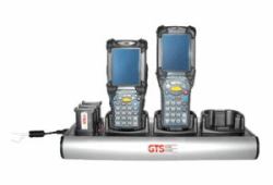 GTS HCH-9033-CHG charging station organizer Desktop mounted Aluminium Black, Silver (MC9000 / MC9100 / MC9200 [3 + 3 - BAY CRADLE BATTERY CHARGER])