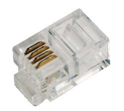 LogiLink RJ10 Transparent (Modular Plug RJ10 4P4C - unshielded, 100pcs. RJ10 4P4C - Warranty: 48M)
