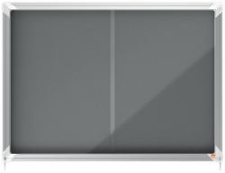 Nobo 1915336 insert notice board Indoor Grey Aluminium (Nobo 1915336 8 x A4 Premium+ lockable Notice Board with Grey Felt)