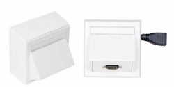 Vivolink WI221184-AMP socket-outlet HDMI White (Wall Connection Box HDMI + - AMP, with Thorsman wall box . - Warranty: 12M)