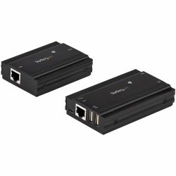 StarTech.com 4-Port USB 2.0 Extender Hub over Single CAT5e/CAT6 Ethernet Cable [RJ45] - 330ft [100m] - USB Extender Hub Adapter Kit - Metal Housing - Externally Powered - 480 Mbps - TAA (4-PORT USB...
