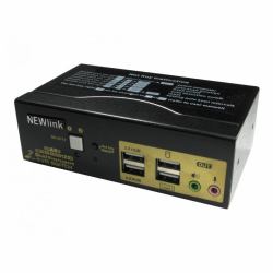 Cables Direct NLKVMDP-22DBL KVM switch Black (CDL 2PORT DUAL SCREEN DP/USB/AUD)