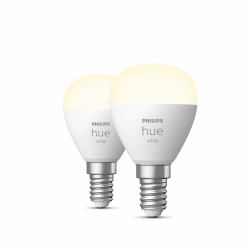Philips Hue White Lustre – E14 smart bulb – [2-pack] (Philips Hue White - LED-Lampe - Form: P45 - E14 - 5.7 W [Entsprechung 40 W])