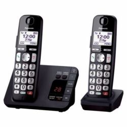 Panasonic KX-TGE822EB telephone DECT telephone Caller ID Black (PANASONIC KX-TGE822EB TWIN)