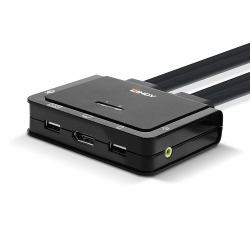 Lindy 2 Port DisplayPort 1.2, USB Type C, USB 2.0 and Audio Cable KVM Switch (2 PORT DISPLAYPORT 1.2 USB TYP - TYPEC USB 2.0 AUDIO CABLE KVM SW)