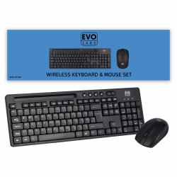 evo labs WM-757UK Wireless and Mouse Combo Set, 2.4GHz Full Size Qwerty UK Layout with Wireless M...