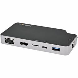 StarTech.com USB C Multiport Adapter - USB-C to 4K HDMI or VGA Video with 100W Power Delivery Pas...