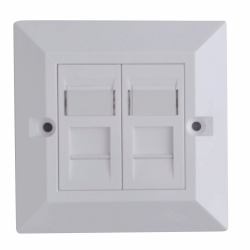 Lanview LVN126188UK-2 outlet box (CAT6 Faceplate Dual Gang UK - Type 86*86mm CAT6 Faceplate - Dual Gang UK Type 86*86mm - Warranty: 60M)