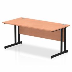 Dynamic Impulse Straight Desk (Dynamic Impulse 1600 x 800mm Straight Desk Beech Top Black Cantilever Leg)