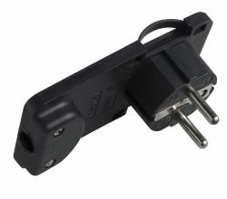 Microconnect PESCHPLUG-B power plug adapter Type F Black (Schuko Angled Power Plug - Black, Form : Flat - Warranty: 300M)