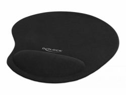 DeLOCK Ergonomic Mouse pad with Gel Wrist Rest black 230 x 202 x 24 mm 