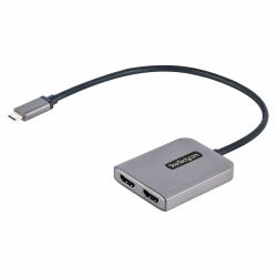 StarTech.com USB-C to Dual HDMI MST HUB - Dual HDMI 4K 60Hz - USB Type C Multi Monitor Adapter for Laptop w/ 1ft/30cm cable - DP 1.4 Multi-Stream Transport Hub - USB-C to HDMI Splitter (USBC HDMI M...