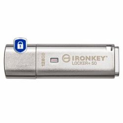 Kingston Technology IronKey 128GB IKLP50 AES USB, w/256bit Encryption (128GB USB 3.2 IRONKEY LOCKER+50 - AES USB W/256BIT ENCRYPTION)