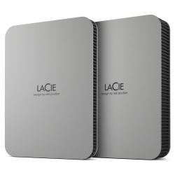 LaCie Mobile Drive [2022] external hard drive 2 TB 2.5" USB Type-C 3.2 Gen 1 [3.1 Gen 1] Silver (LaCie Mobile Drive STLP2000400 - Hard drive - 2 TB - external [portable] - USB 3.2 Gen 1 [USB-C conn...