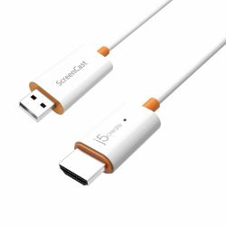 j5create ScreenCast HDMI Wireless Display Adapter Receiver - Mirrors Phone, Tablet, Laptop to HDTV - Compatible with MiraCast, AirPlay, Android, Windows 10 PC, iOS, iPhone, Tablet [JVAW56] (J5CREAT...
