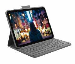 Logitech 920-011426 mobile device keyboard QWERTY Spanish Bluetooth Grey (SLIM FOLIO FOR IPAD [10TH GEN] - GREY - ESP - MEDITER-412)