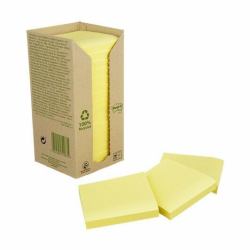 3M 7100172245 note paper Square Yellow 100 sheets Self-adhesive (Post-itÂ® Recycled Notes Canary Yellow 76 mm x 76 mm 100 Sheets/Pad 16 Pads/Pack 100% PEFC Recycled SGSCH-PEFC-COC-110078)