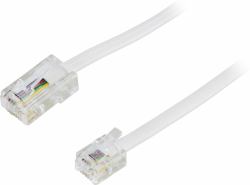 Deltaco DEL-1701 telephone cable 1 m White (DELTACO telefonkabel - 1 m - hvid)